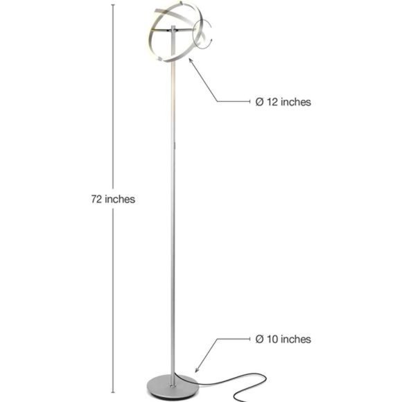Split Floor Lamp, Modern Bright LED Torchiere Floor Lamp for Offices - Dimmable - Picture 2 of 5